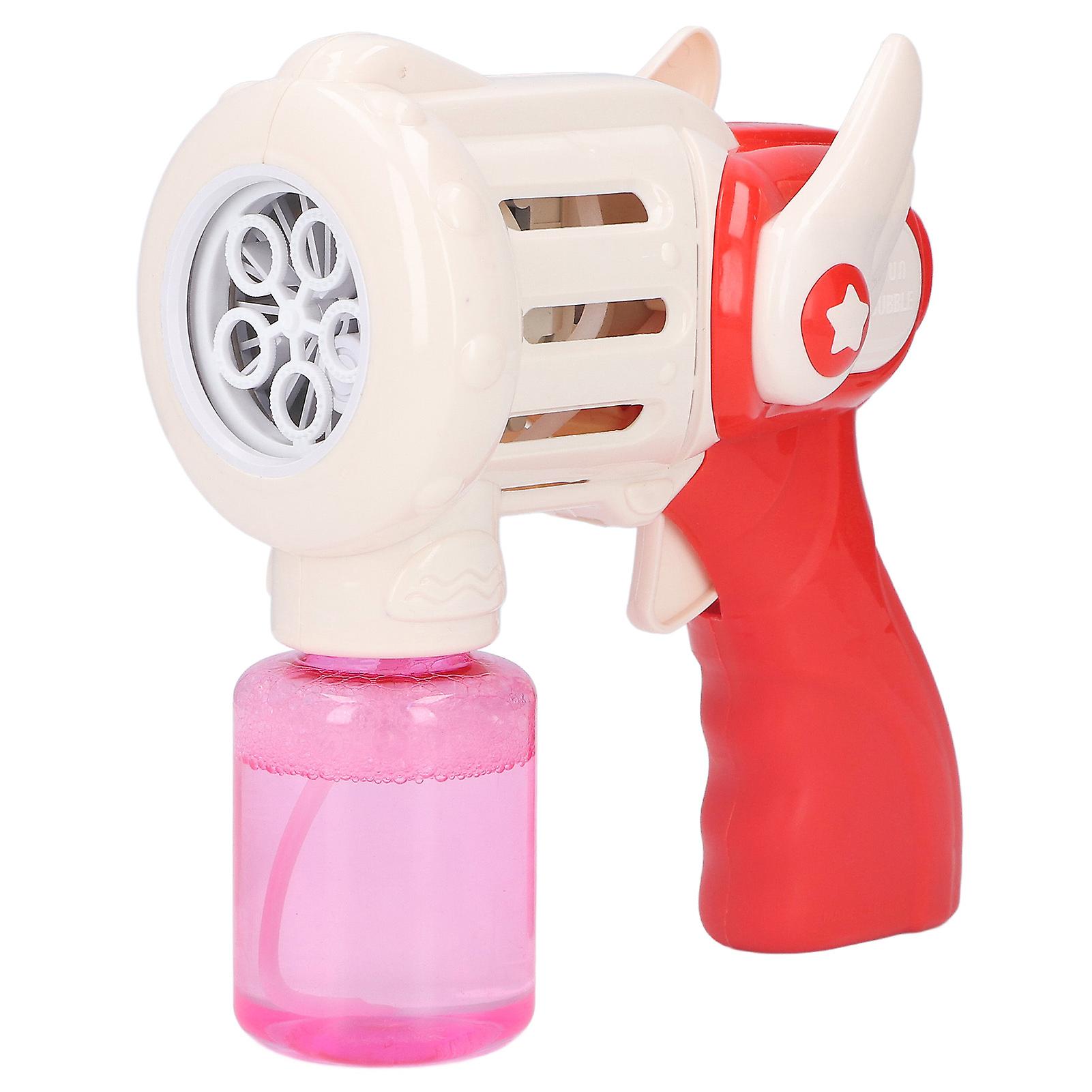 Pink Automatic Bubble Gun for Kids - Plays Music & Lights Up, Includes 120ml Solution