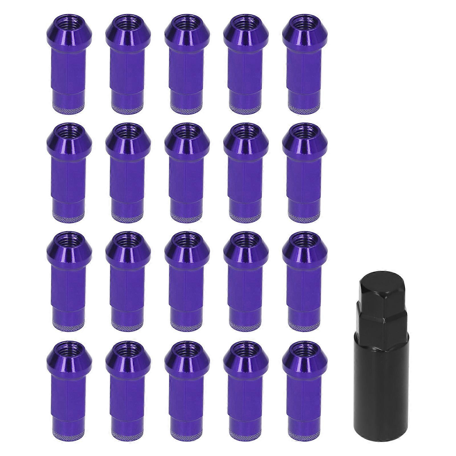 Purple wheel lug nuts M12x1.5 with wrench socket for Ford Focus 20pcs
