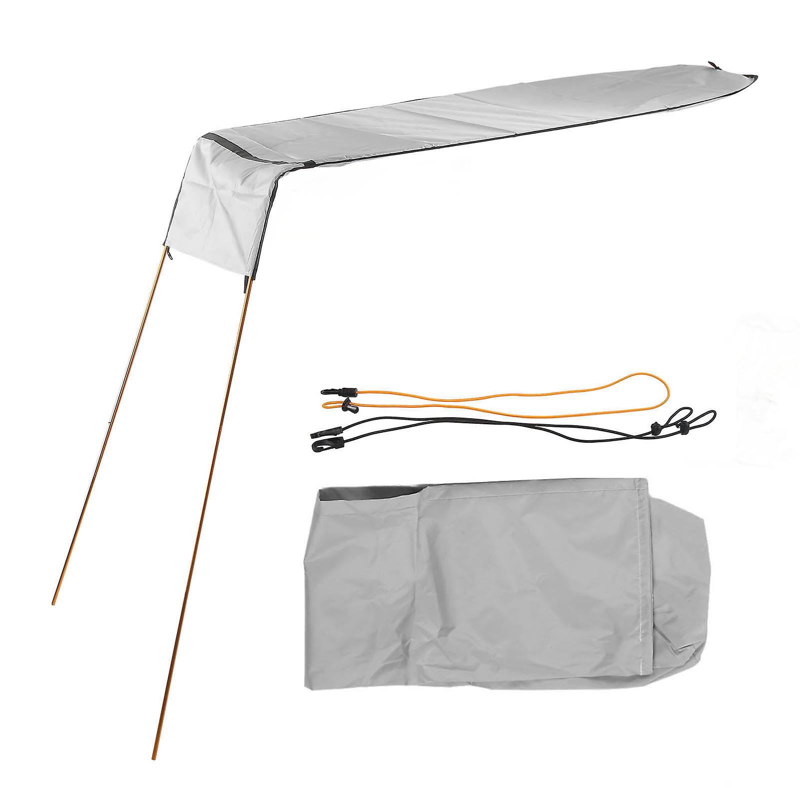 Kayak Shade Canopy Portable Foldable Boat Awning Set Kayak Canoe Sunshade Accessories Light Gray