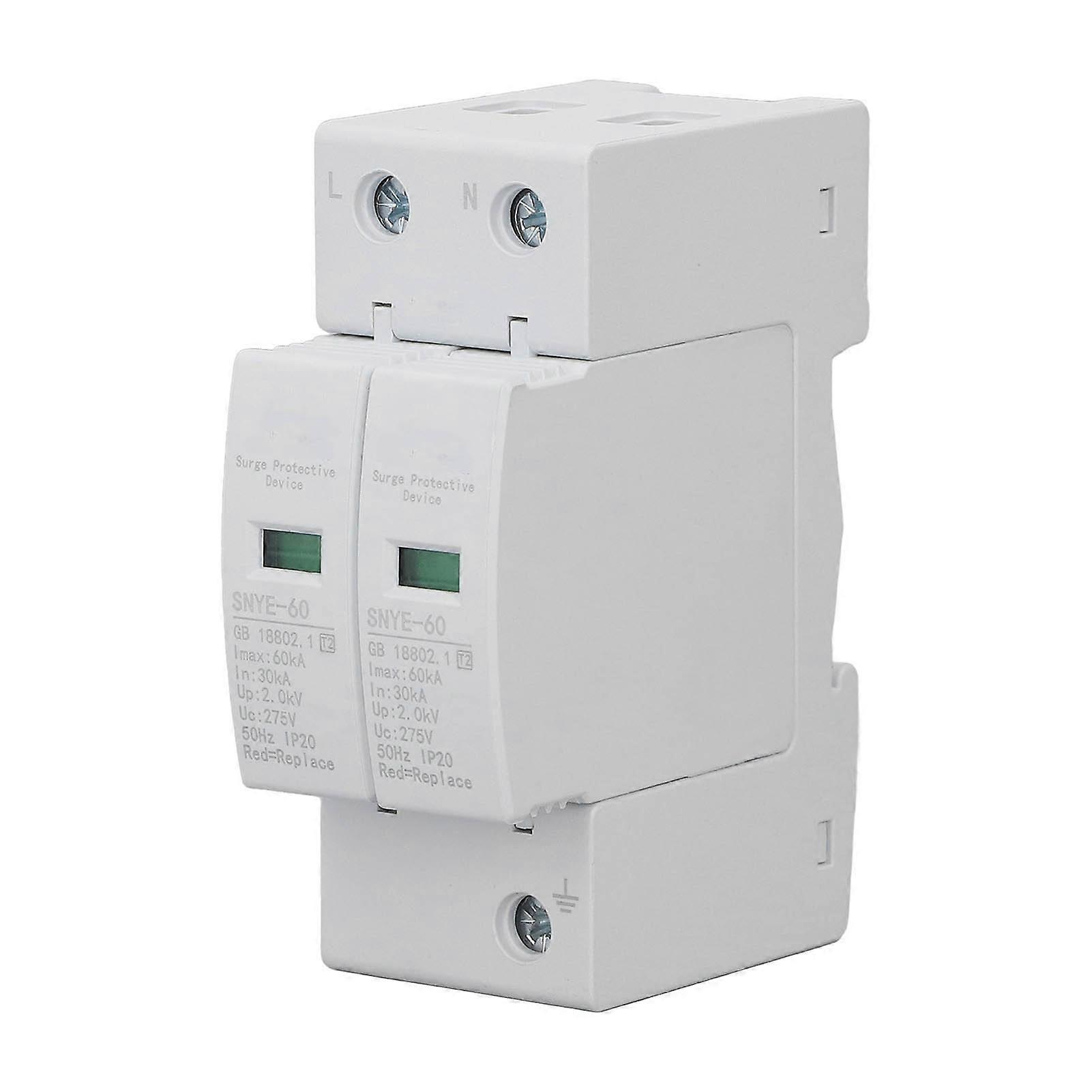 White Distribution Box Surge Protection Device IP20 Safe Simple Combiner Box Voltage Surge Arrester 60KA 2P 275V