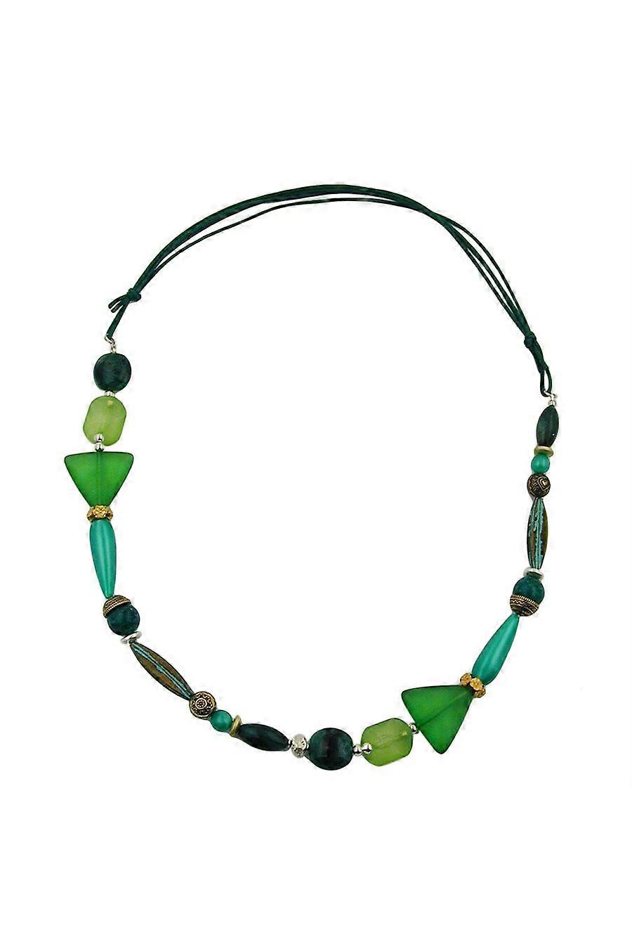 Necklace Mint Green Dark Green Multicolour Design - Gl01028