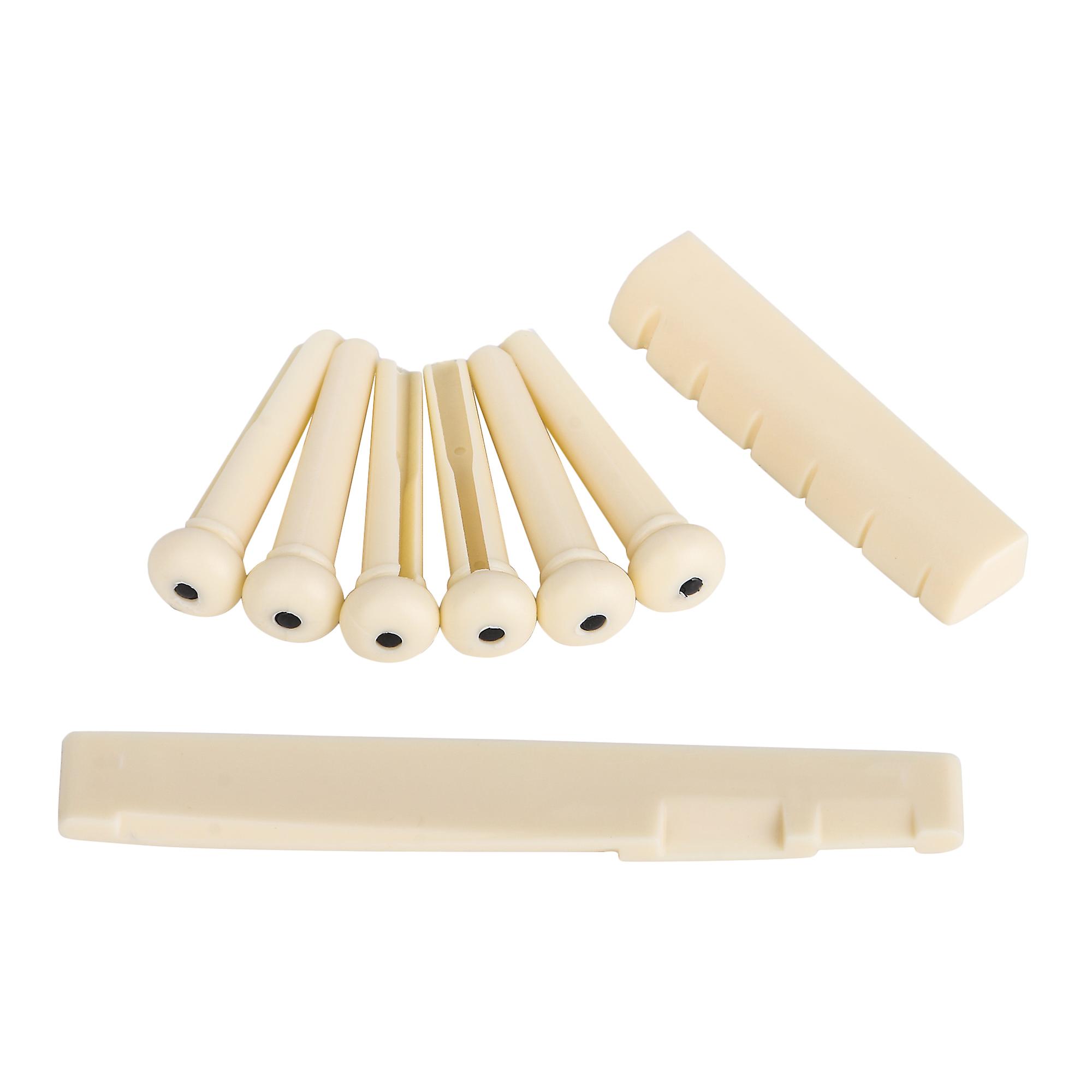 ABS Acoustic Guitar Bridge Pins with Saddle And Nut Cream Kit