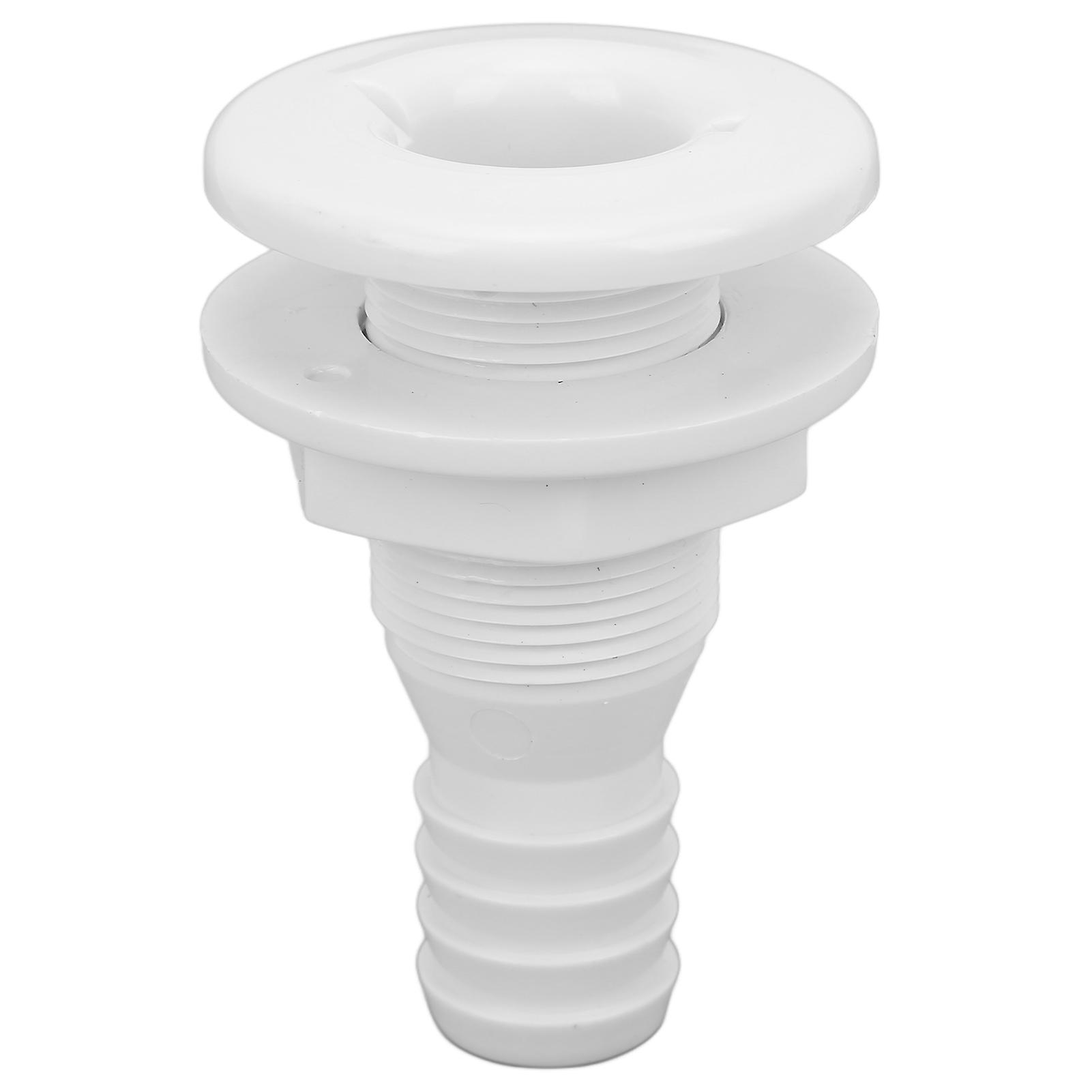 1in Thru Hull Fitting ABS Straight Hose Connection for Boats Marine Use Impact Resistant Durable White
