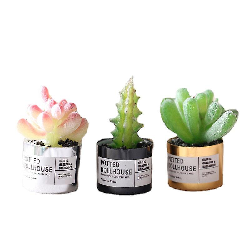 ミニチュア家具おもちゃ人形ハウスDIYデコレーションアクセサリーミニメタル多肉植物鉢植え