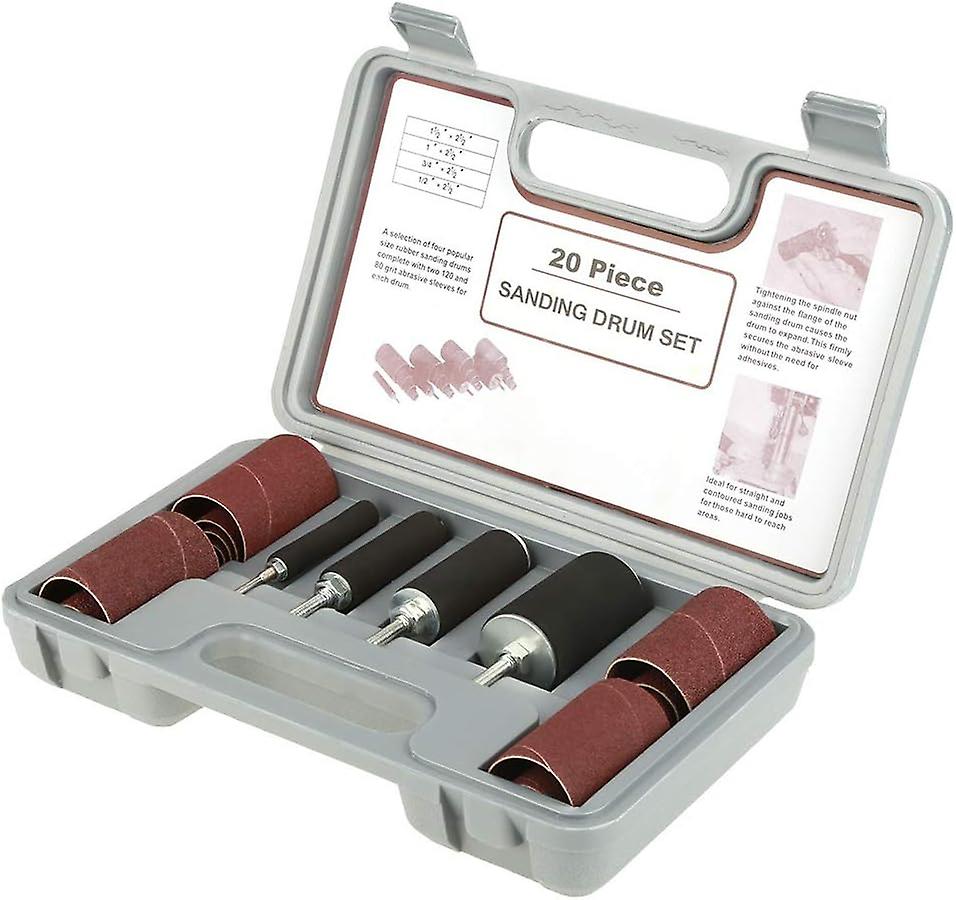 Sanding Tool Kit Sanding Drum Sander-20pcs with Drill Press Case