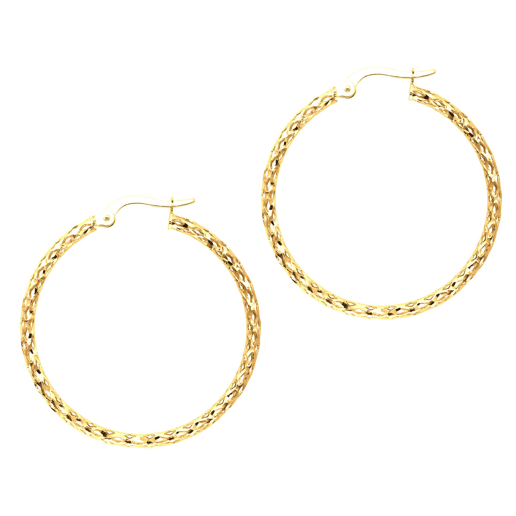 10 k Creoles or jaune Boucles d’oreilles, diamètre 30mm