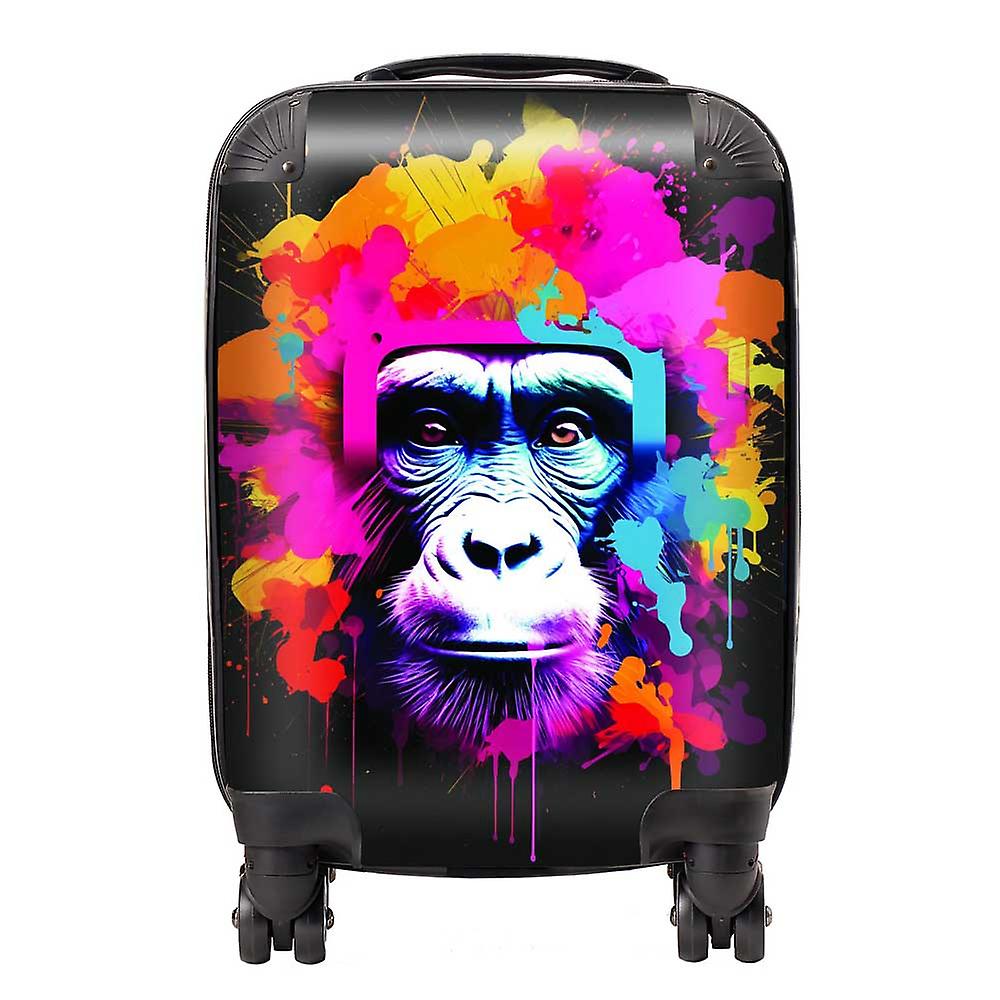 Multi Coloured Monkey Face Suitcase