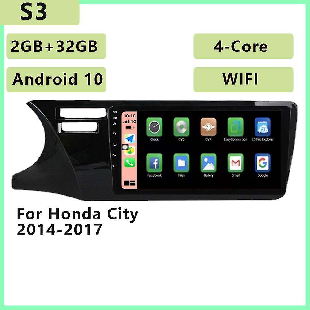 2din Auto Android 10.0 4+64g Carplay Car Radio Multimedia Player Gps Navigation Rds Dsp For Honda City 2014 2015 2016 2017