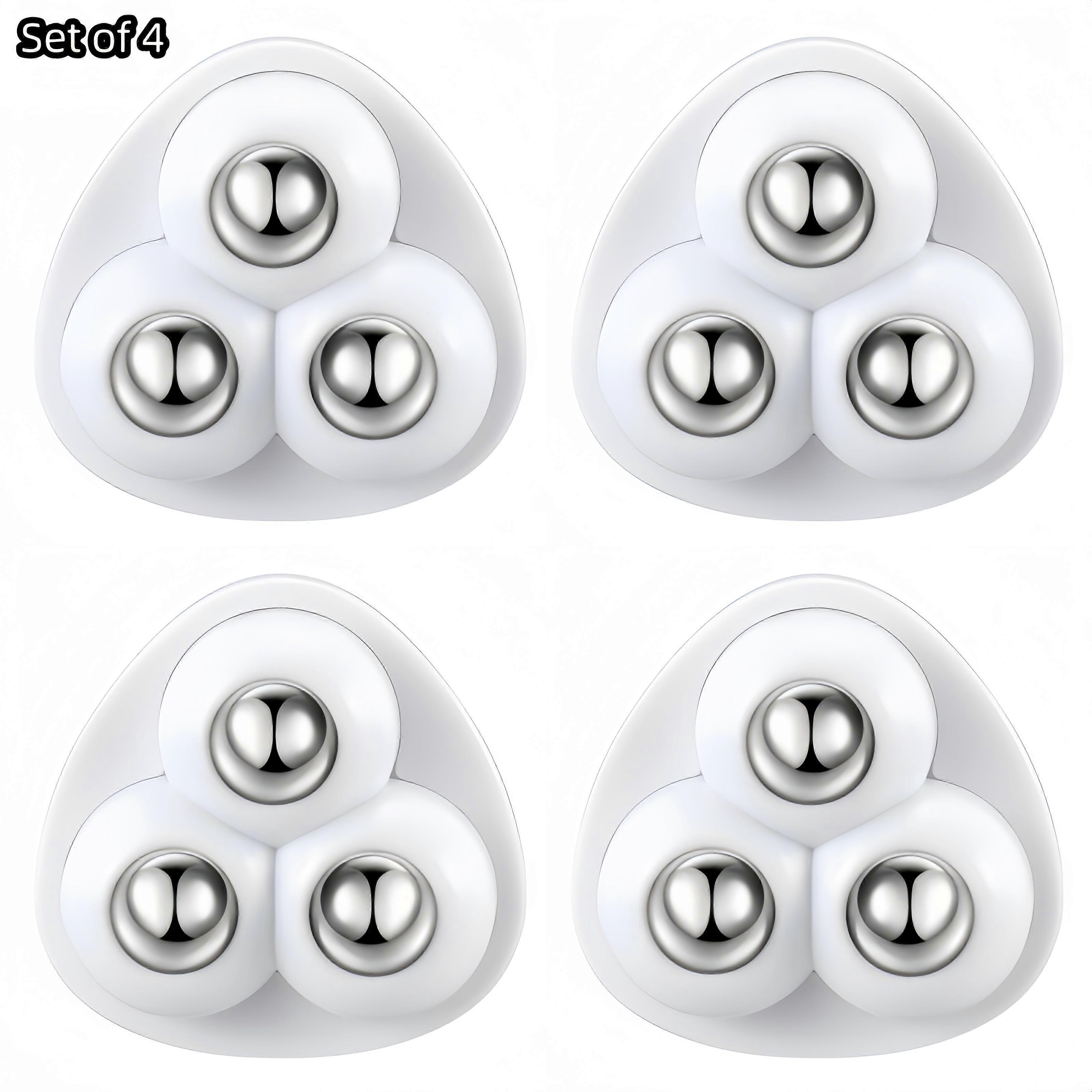 4/8pcs Premium Mini Swivel Casters with 360-Degree Rotation - Self-Adhesive, Stainless Steel Balls, and Polished Metal Finish - For Easy Mobility of T