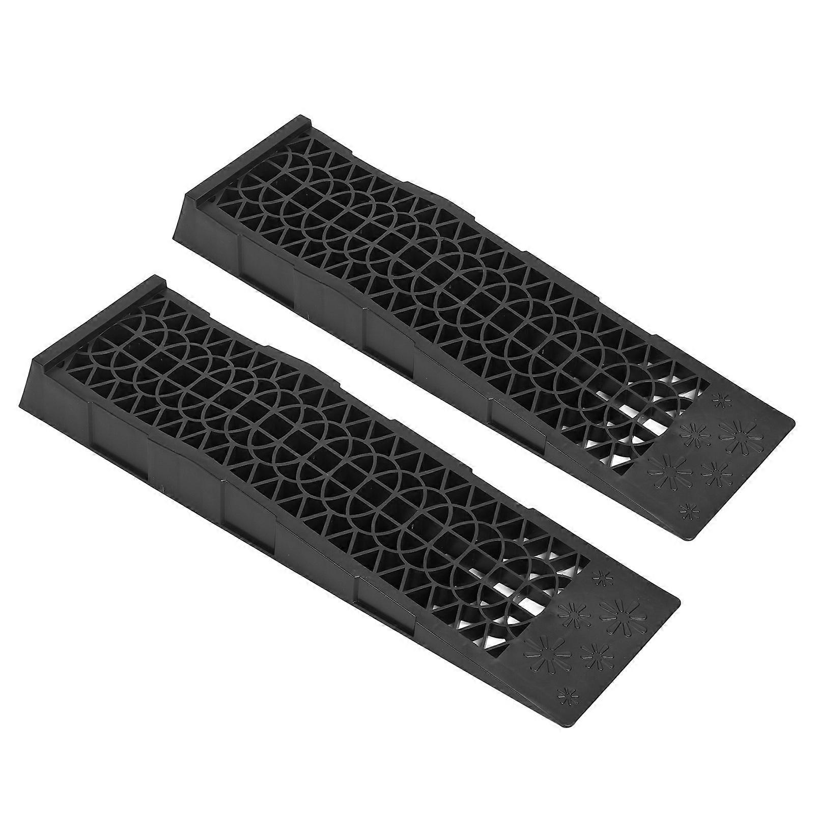 2pcs 4,400lbs ικανότητα χαμηλού προφίλ ράμπες αυτοκινήτων πλαστική αυτοκινητοβιομηχανία ράμπα για τη συντήρηση αλλαγής λαδιού μαύρη