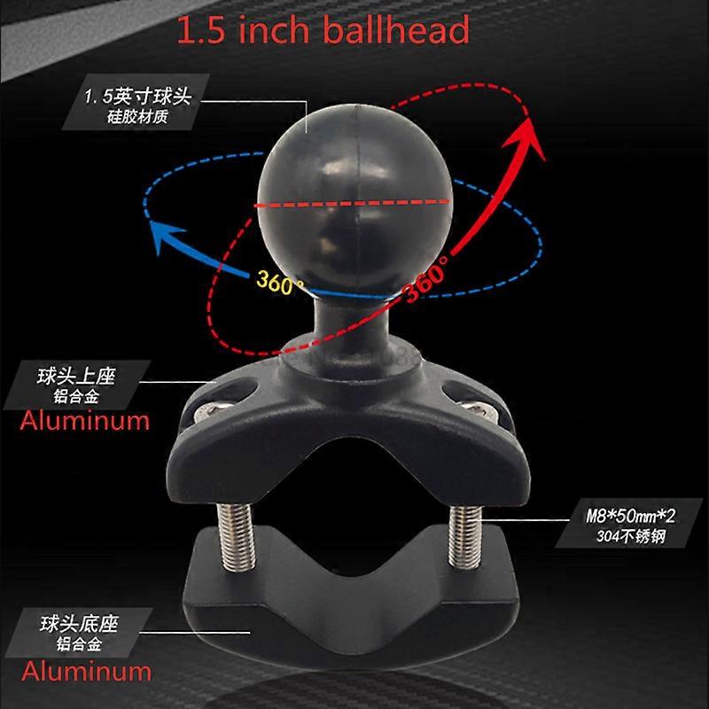 Ball Joint Mount Base For Gopro Action Camera, Super New Clamp Mount, Fits 30-50mm Round Rods, Handlebar Rail Clamp, 1.5\