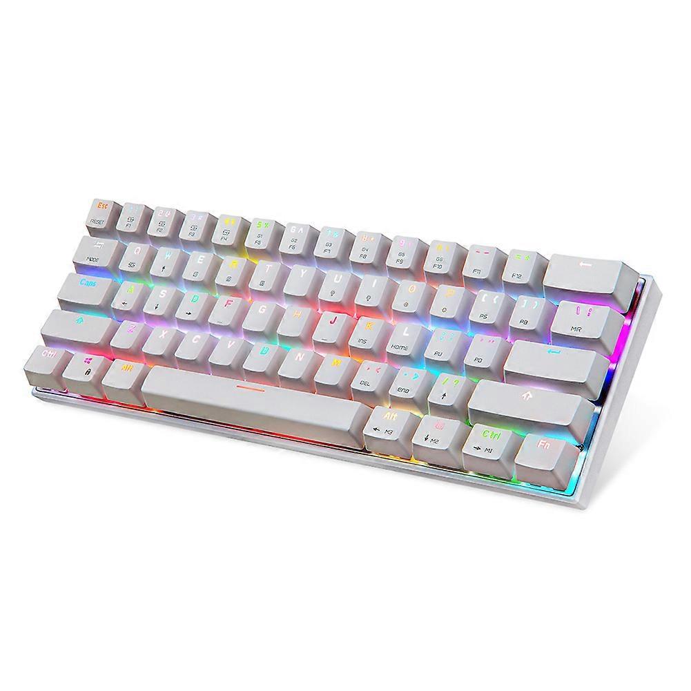 Bluetooth Wired Mechanical Keyboard with RGB Backlight 61 Keys Keypad for Tablet Laptop