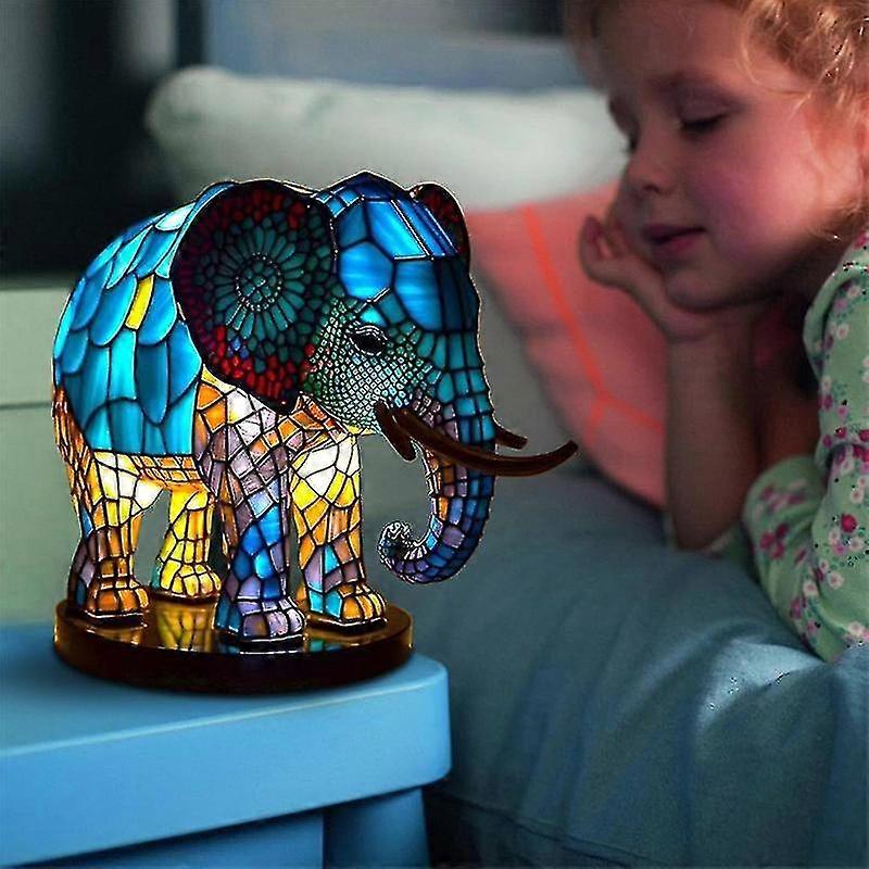 Elephant Animal Lamp Colourful Resin Lamp For Tiffany Lamp Table Lamp ...