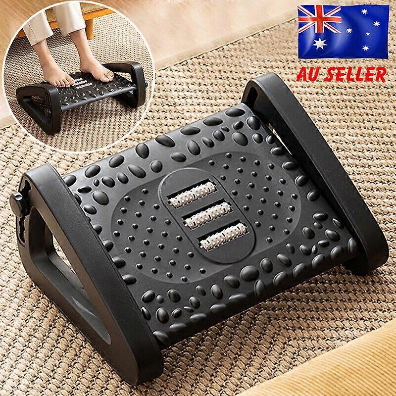 Height Angle Adjustable Foot Rest Stool Office Computer Desk Footrest Comfort E NO.3268