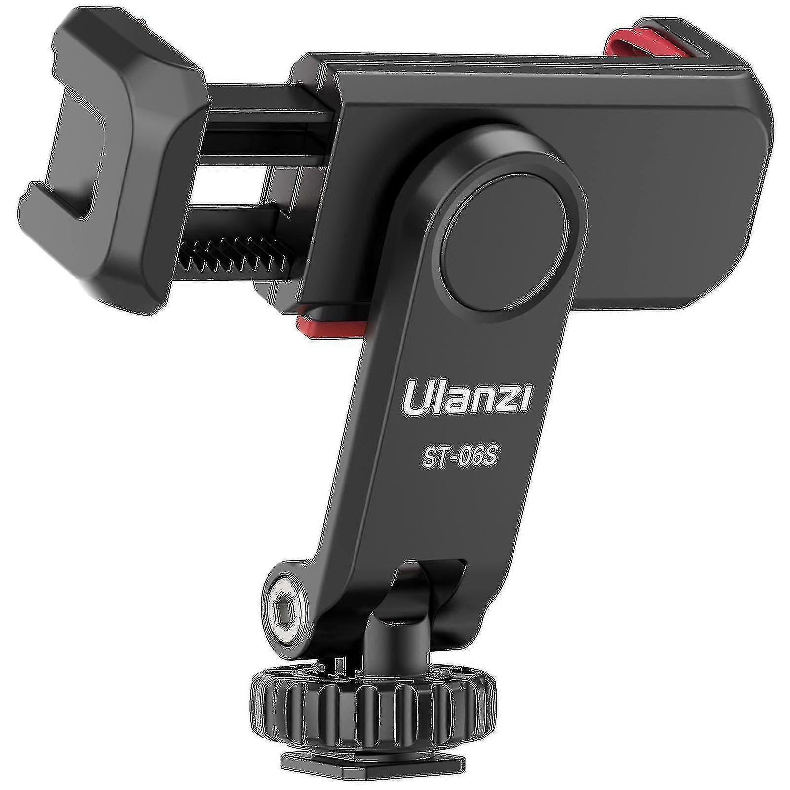 Ulanzi St-06s Multi-functional Phone Holder Clamp Phone Tripod Mount 360 Degrees Rotatable With Dual Cold Shoe Mounts