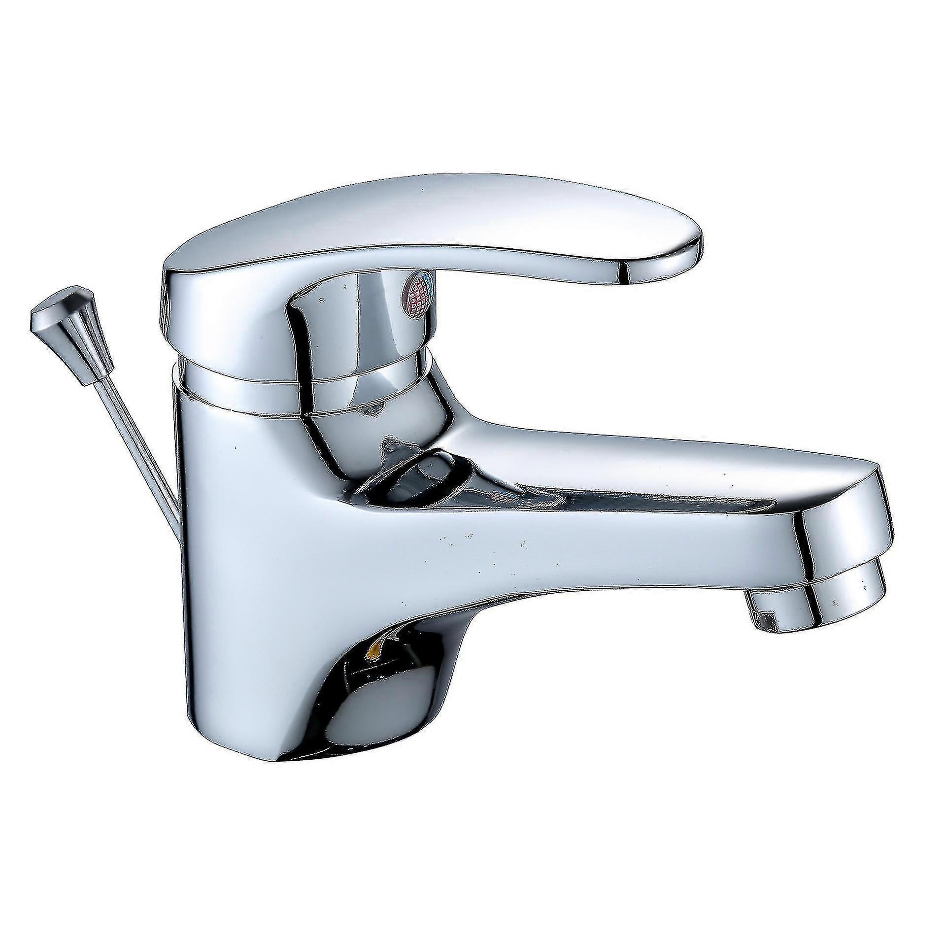 Single Lever Basin Mixer With Drain Pull, Drain Included, Chrome Bathroom Faucet, Brass Faucets, Removable Aerator