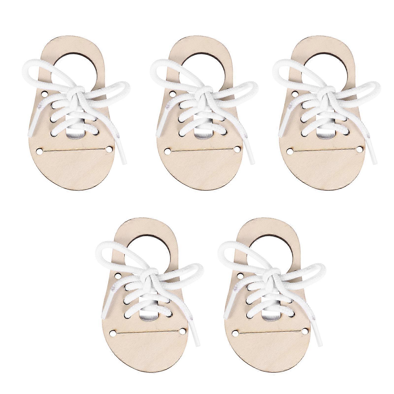 5 مجموعات أحذية على شكل رقاقة خشبية غير مكتملة رقائق الخشب لوازم DIY للكتابة على الجدران