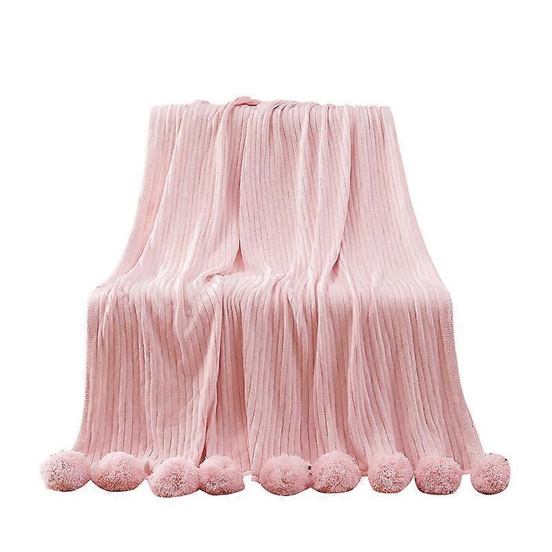 Spring And Autumn Ball Blanket All-cotton Knitting Blanket Air Conditioning Blanket Sofa Blanket With Tassel
