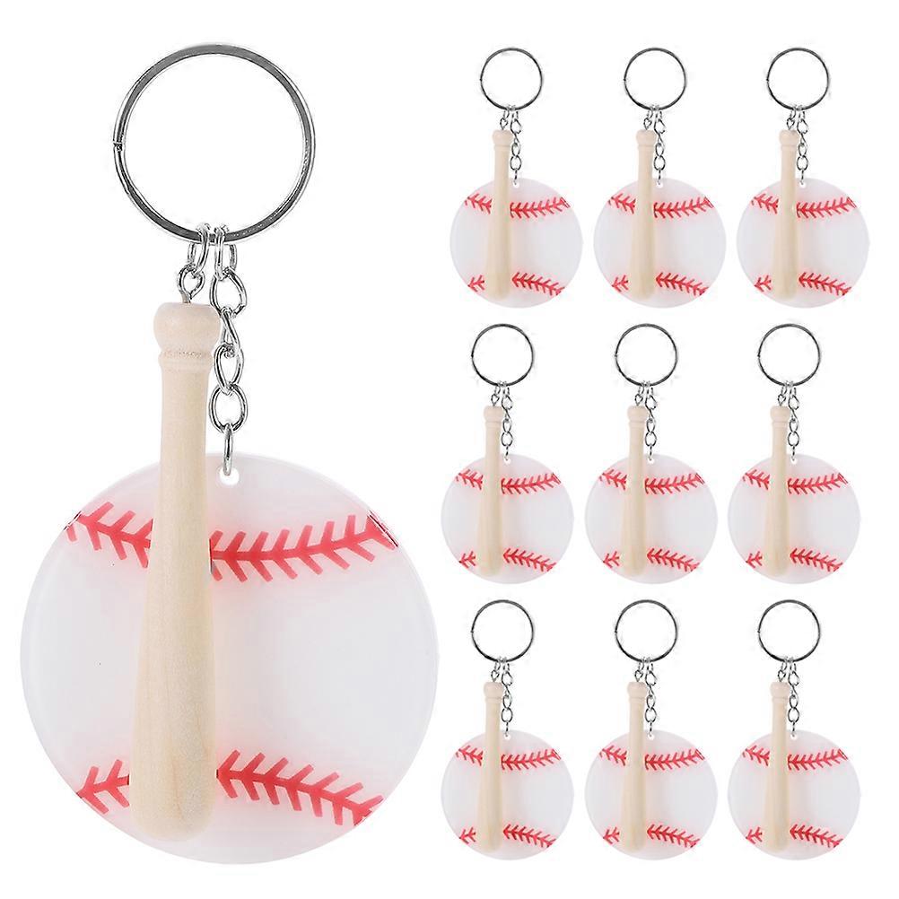 10Pcs Decorative Key Chains Exquisite Softball Keychains Hanging Baseball Keychains