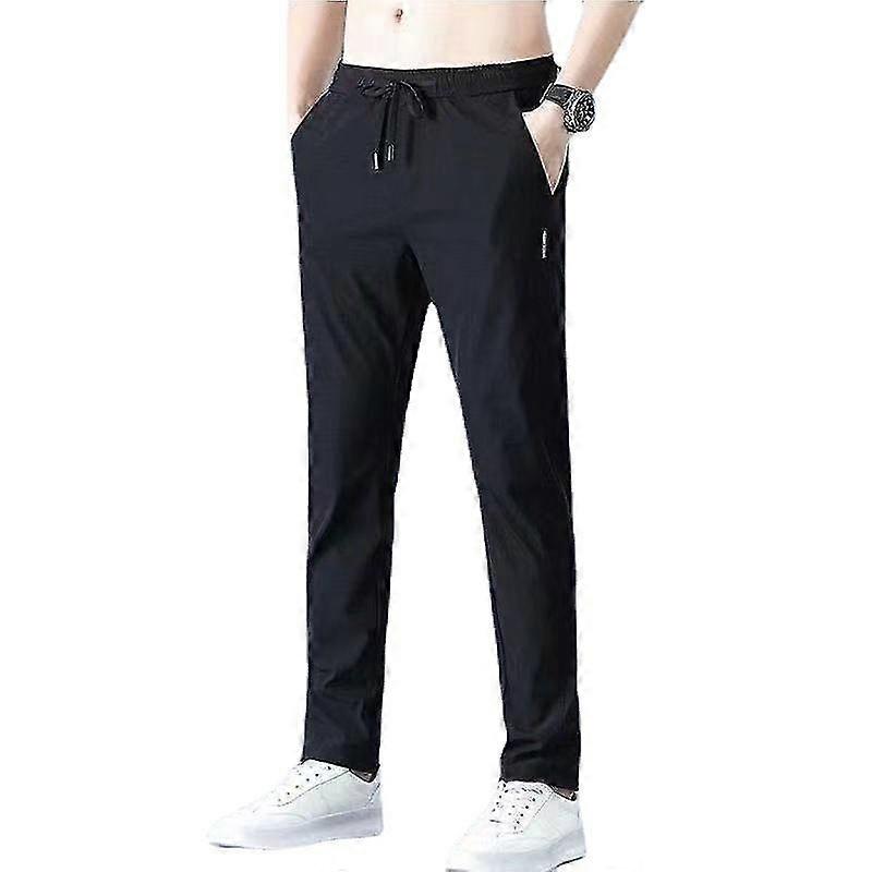 Eisseide Hose Herren locker atmungsaktiv gerade Passform Freizeithose Sommer dünne Hose elastische Herren Sporthose
