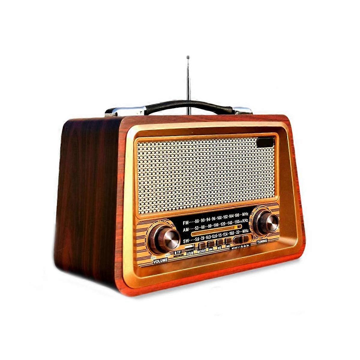 Retro Portable Radio Wireless Bluetooth Speaker Stereo AM/FM Radio Receiver Player USB TF AUX MP3 C
