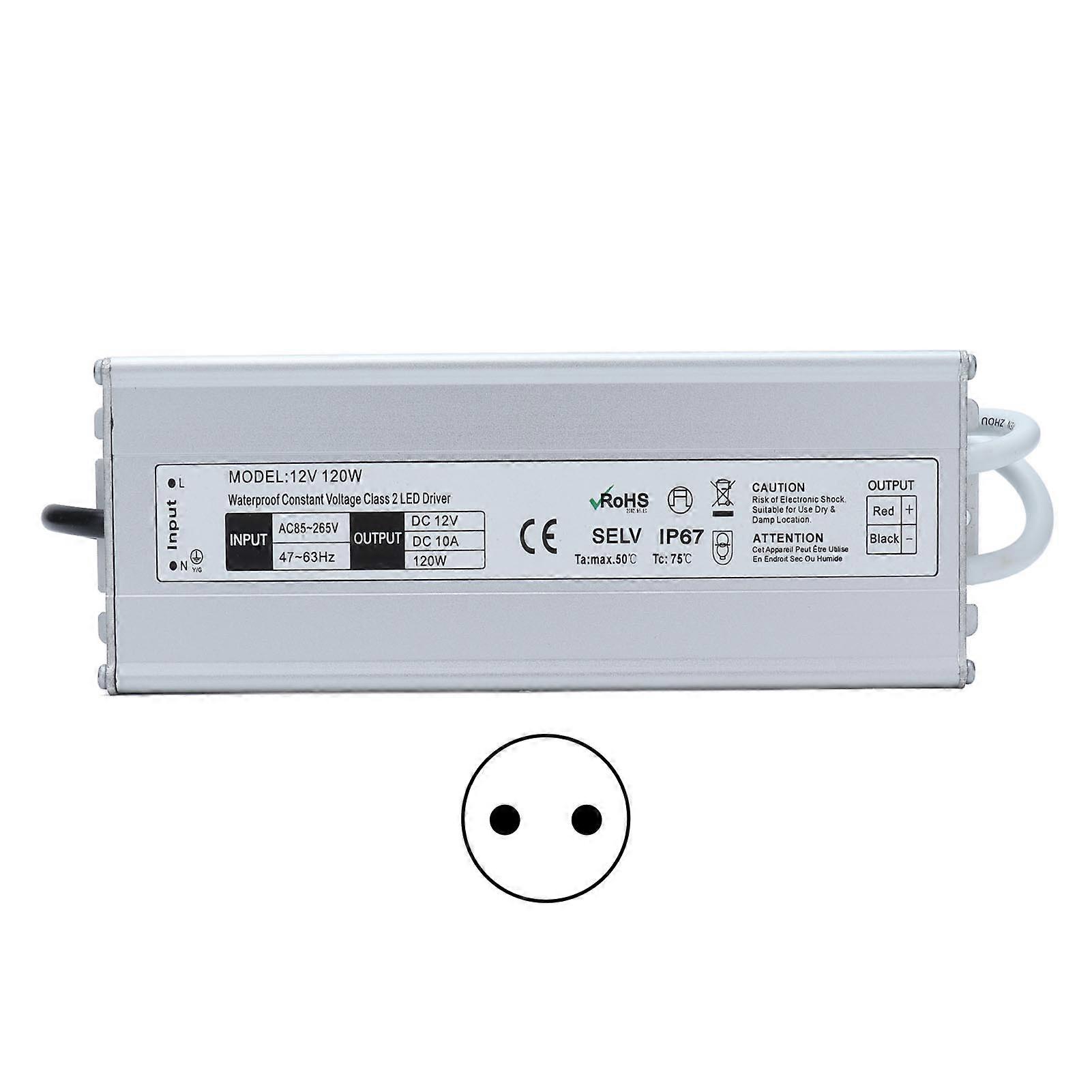Driver LED étanche IP67, transformateur d'alimentation à tension constante, adaptateur 120 W, prise AC85-265 V, sortie 12 V 0-10 A