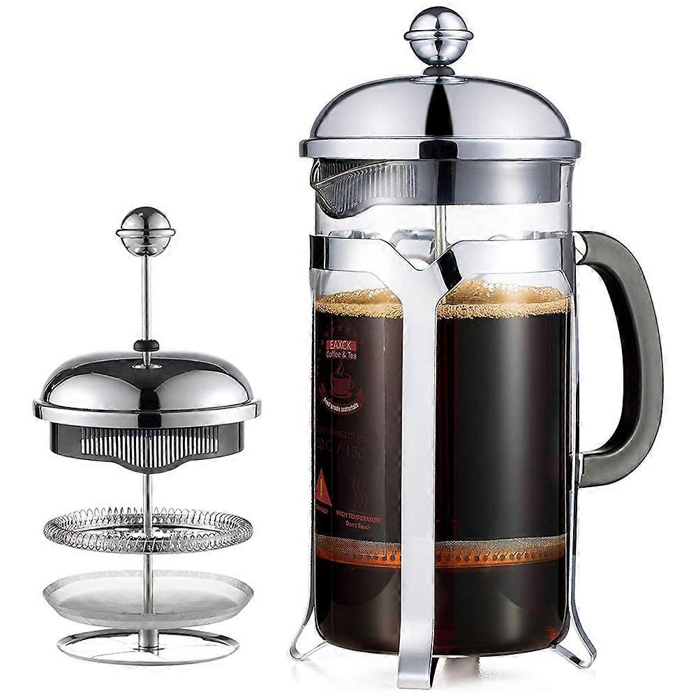 French Press Coffee Maker(34 Oz),Press System,Heat Resistant Thickened Borosilicate Glass,Durable E