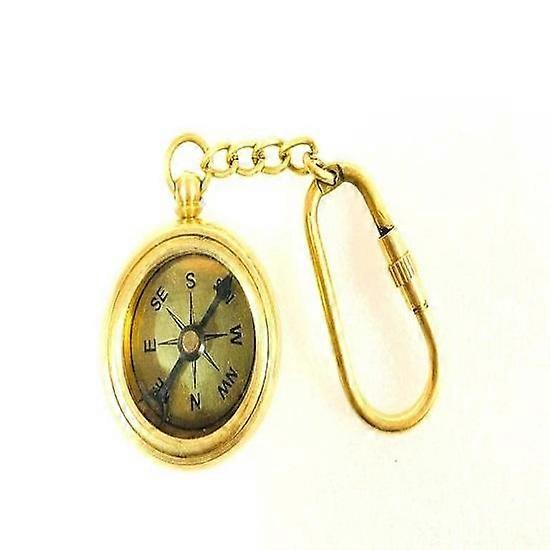 Lot of 50 Brass Compass Key Chains Mini Compass Key Rings