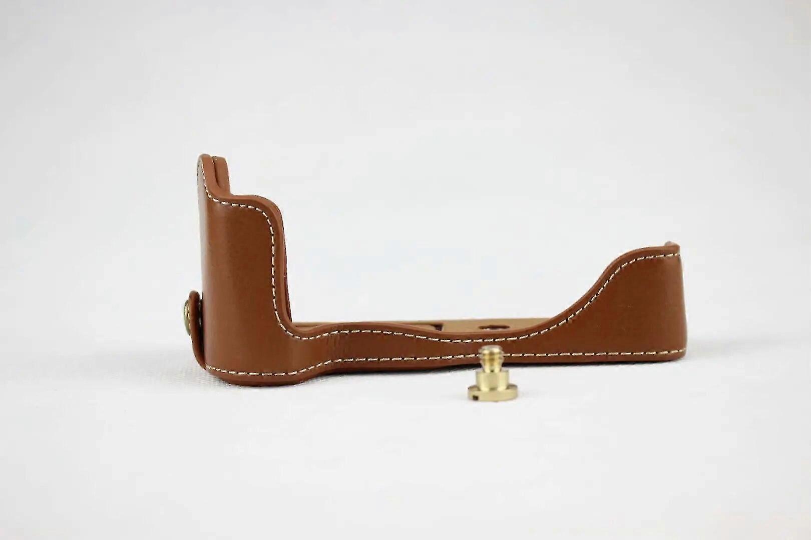 حقيبة كاميرا جلدية أصلية جديدة لكانون EOS M50 M50 II Eos M50 Mark II نصف غطاء الجسم بطارية مفتوحة أسود القهوة البني