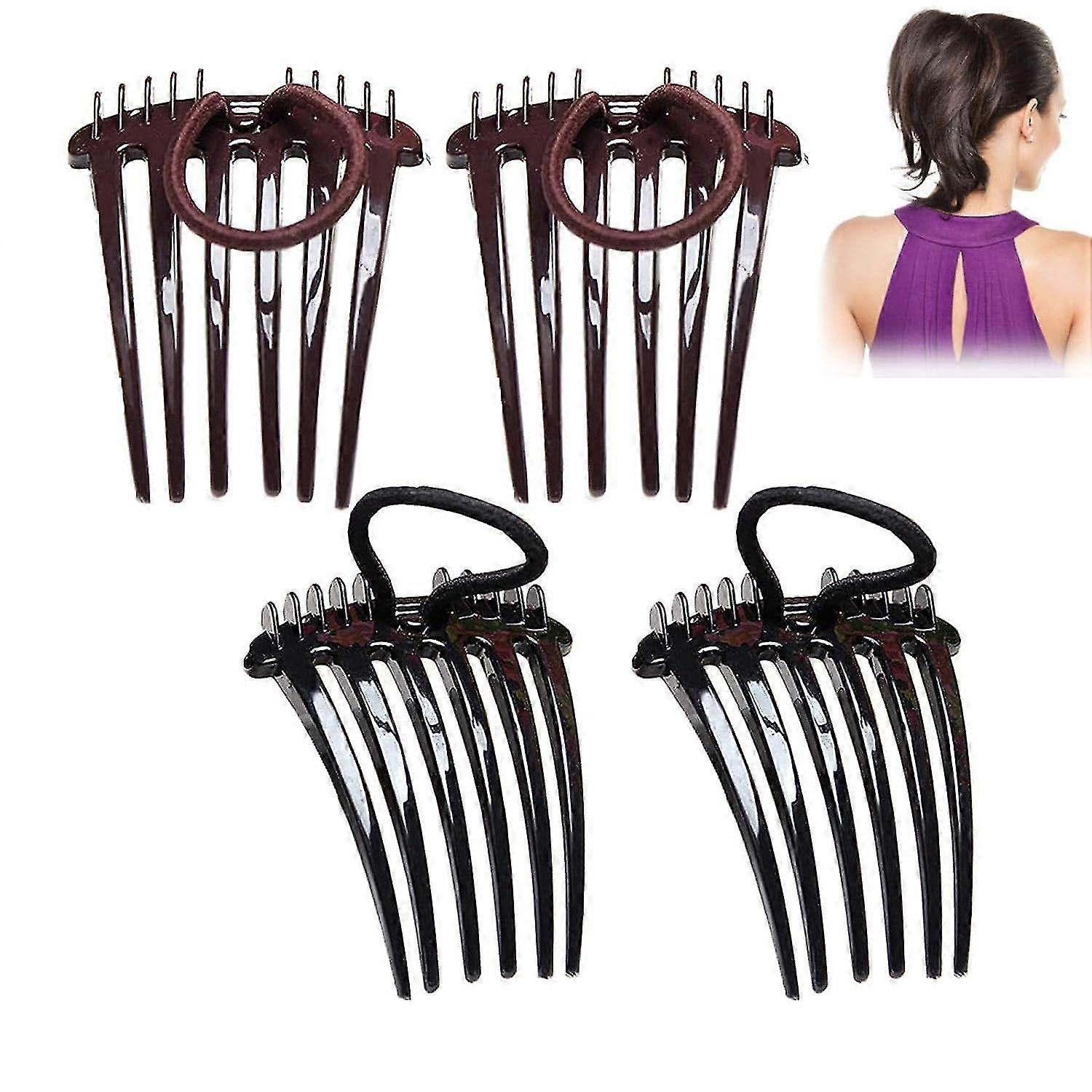 Bandette Comb, Bandette Comb With Elastic Band, Twist It Up Comb, Ponytail Bump It Up Volume Inserts Combs Fluffy Hair Comb