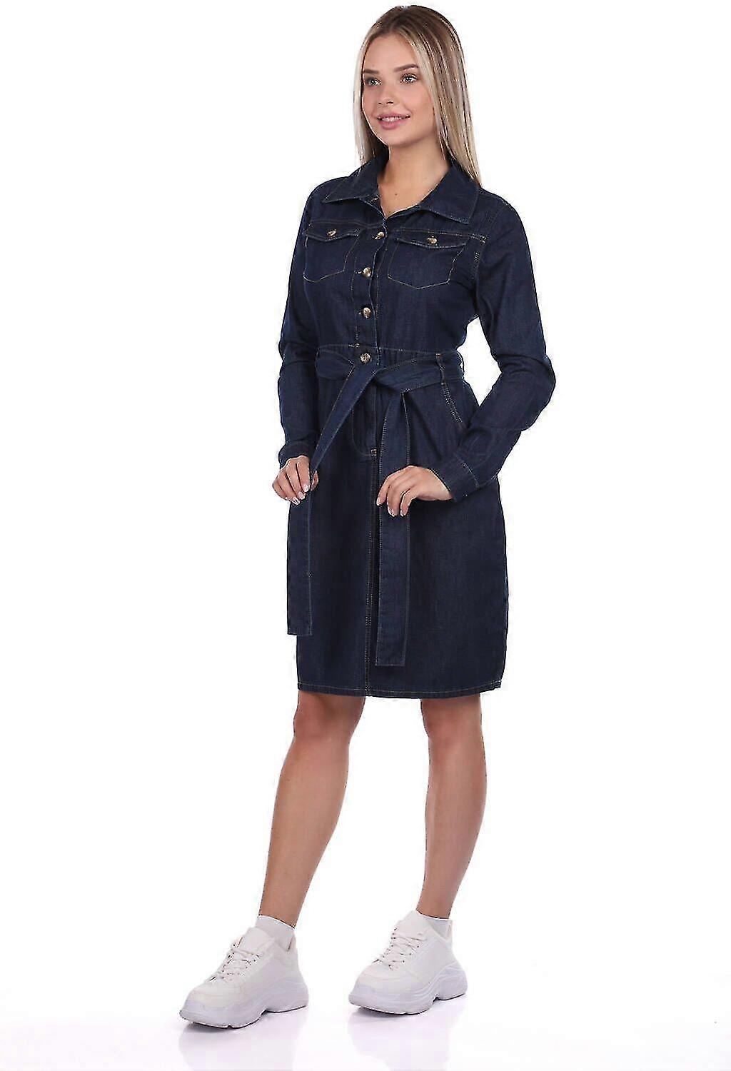 Bayan Kuşaklı Uzun Kollu Elbise