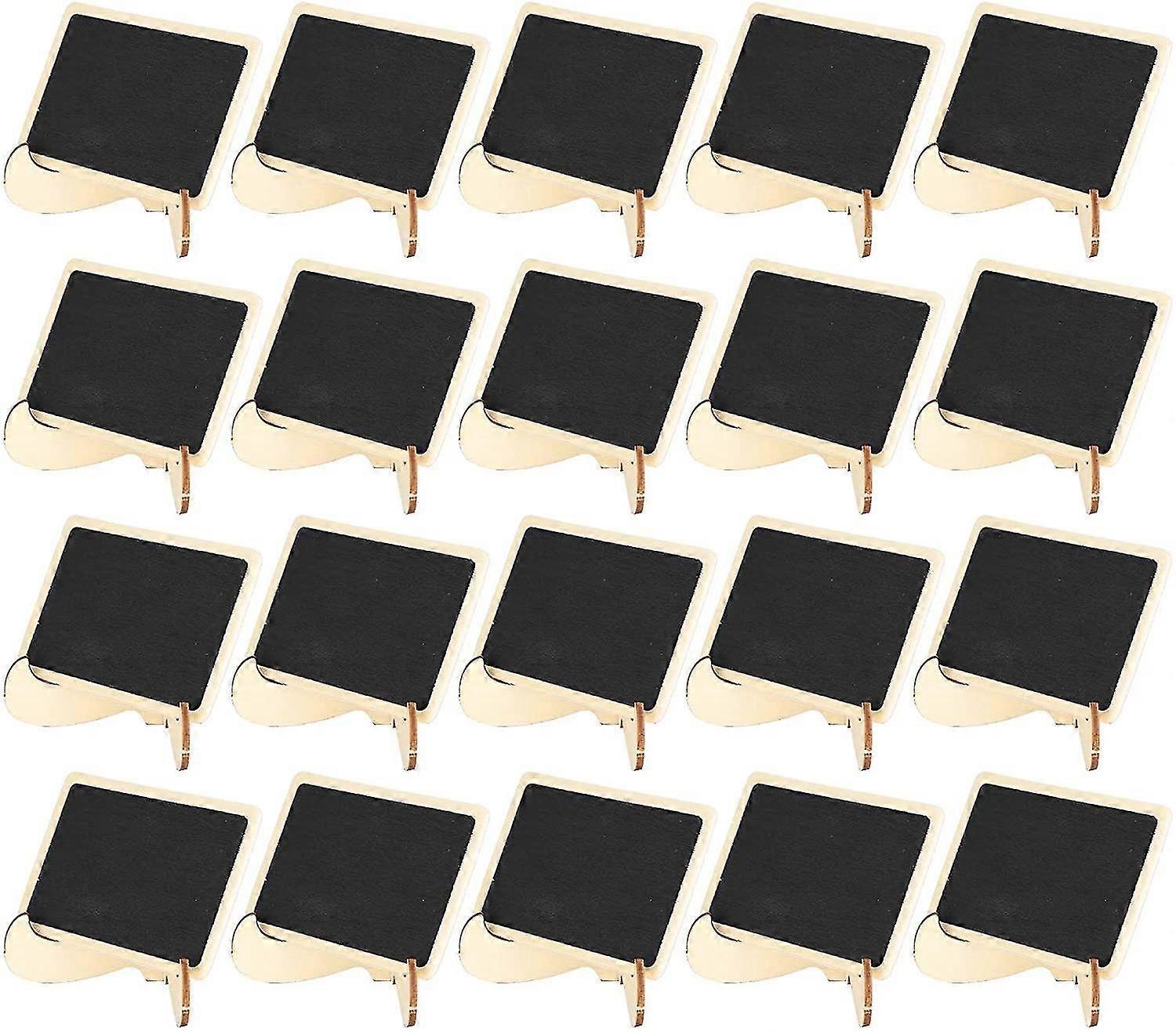 20pack Mini Chalkboard Signs And Stands With 8 Water-based Chalk, Wooden Small