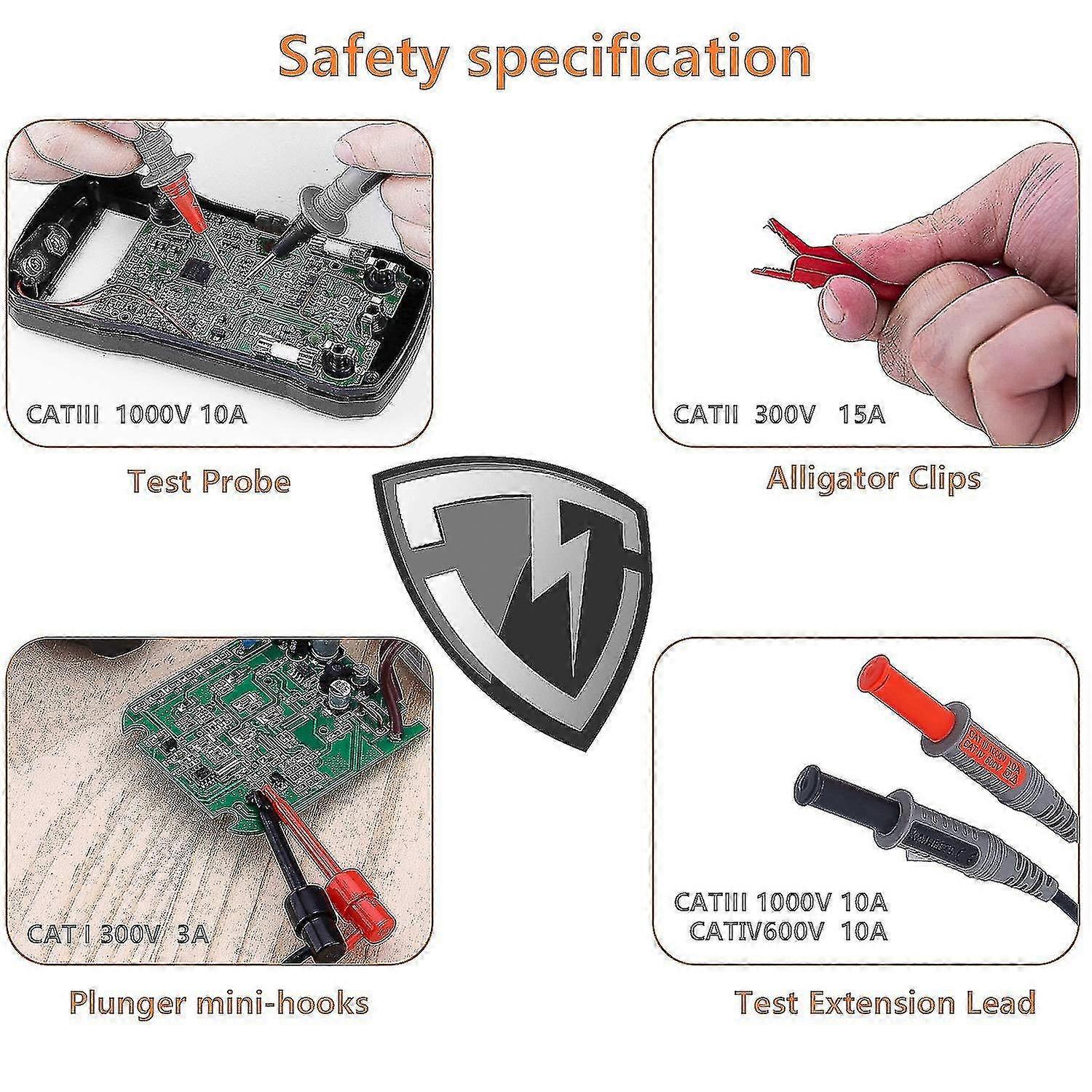 Multimeter Probes, Electronic Multimeter Test Lead Kit With Alligator Clips, 1000v20a Detector Pen And Smd Test Lead For Multimeters