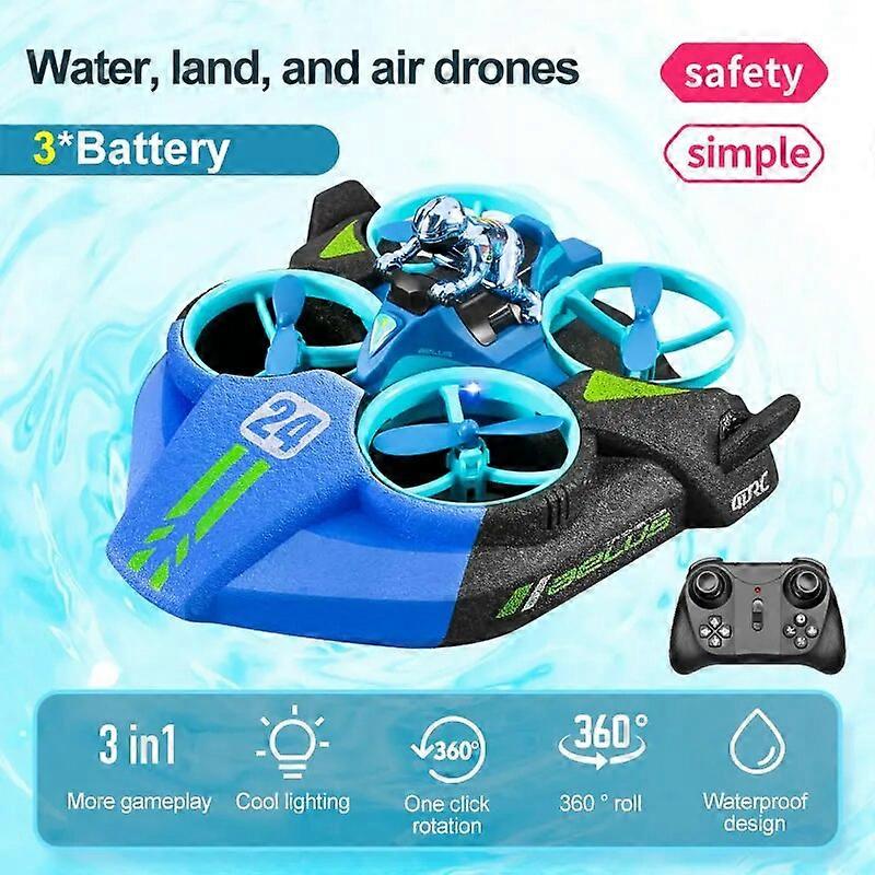 V24ミニドローン3 In 1 RCヘリコプターギフト変形可能なホバークラフトエアフライト/レース/空/土地/プールでの水上運転屋外玩具