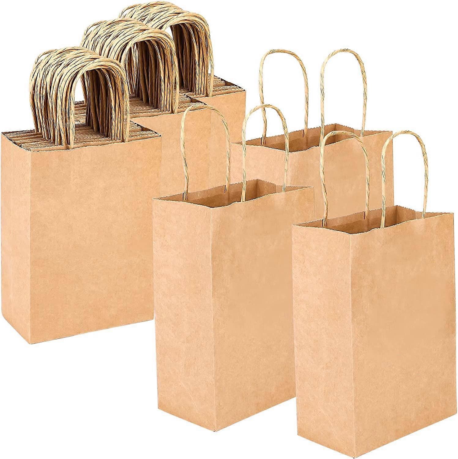 100pcs Kraft Shopping Bags