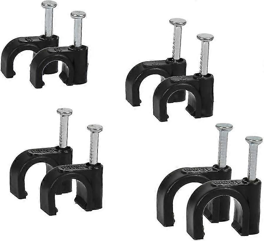 200 Round 1/4" 6 Mm Cable Wire Clips Cable Cord Tie Holder Coaxial Nail In Tacks - Foto 7