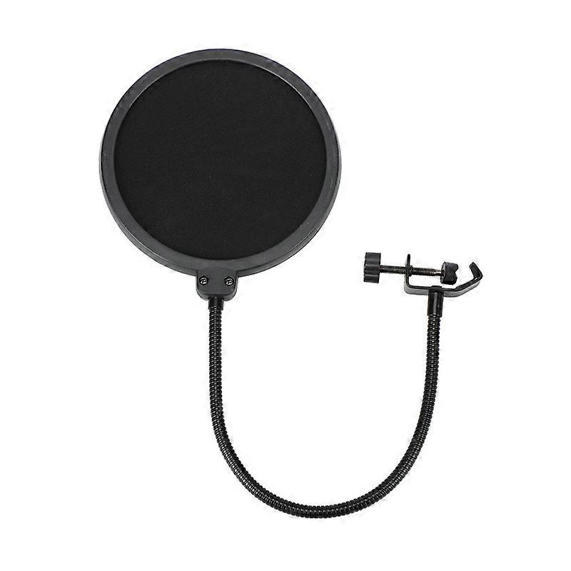 Studio Microphone Mic Round Shape Wind Pop Filter Mask Shield With Stand Clip