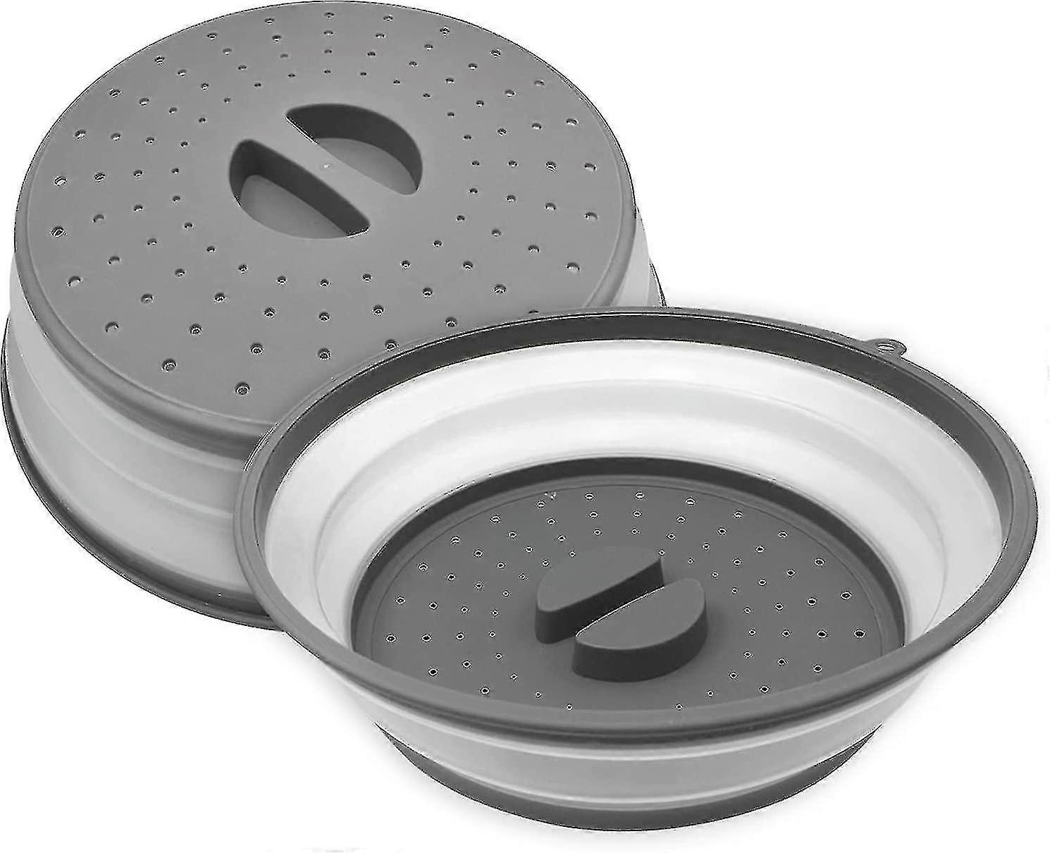 Foldable Microwave Lid, 2pcs Heilwiy Retractable Microwave Cover, Retractable Microwave