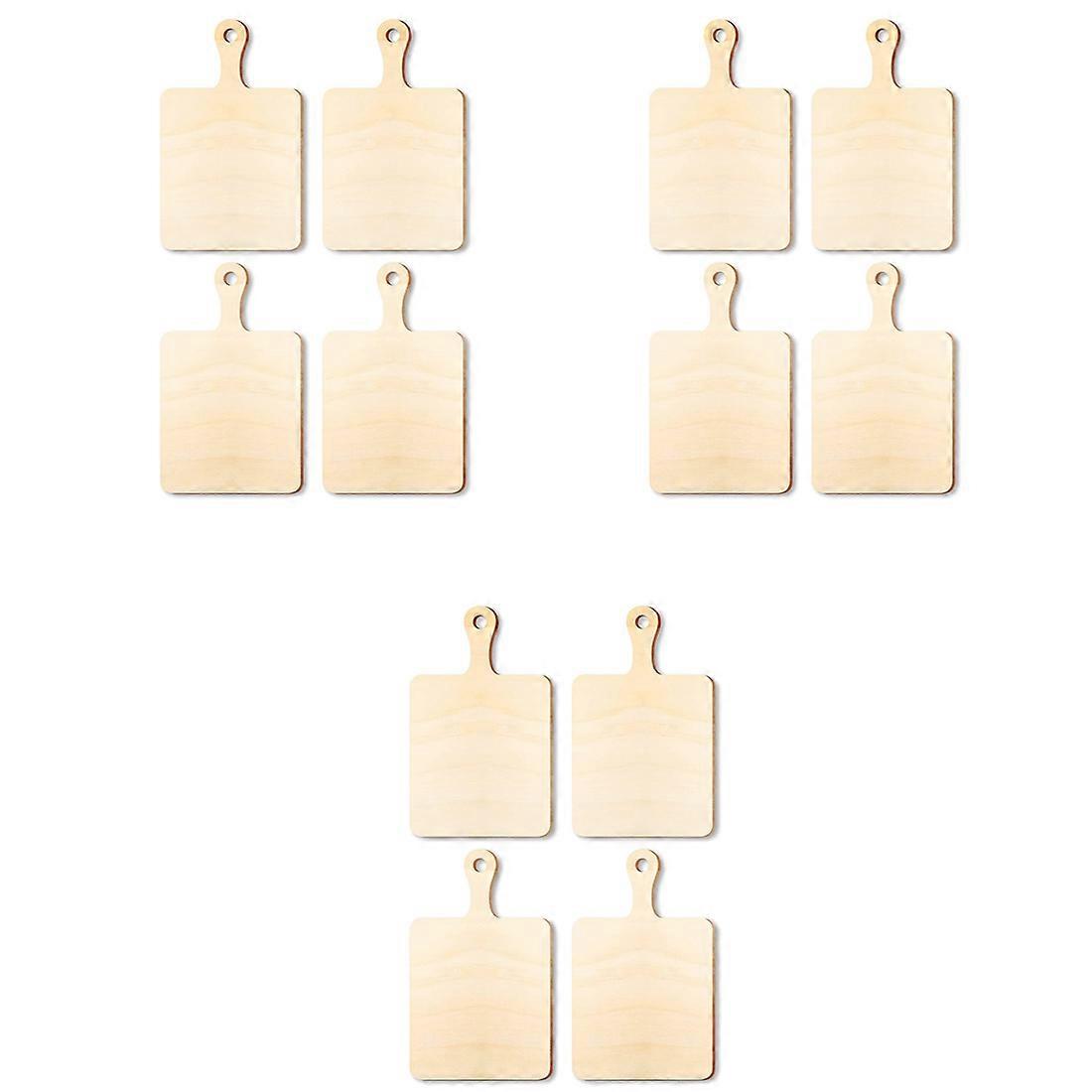 12Pcs Blank Mini Wooden Cutting Boards with Handle Small Cutting Board DIY Home Kitchen Cooking Veg