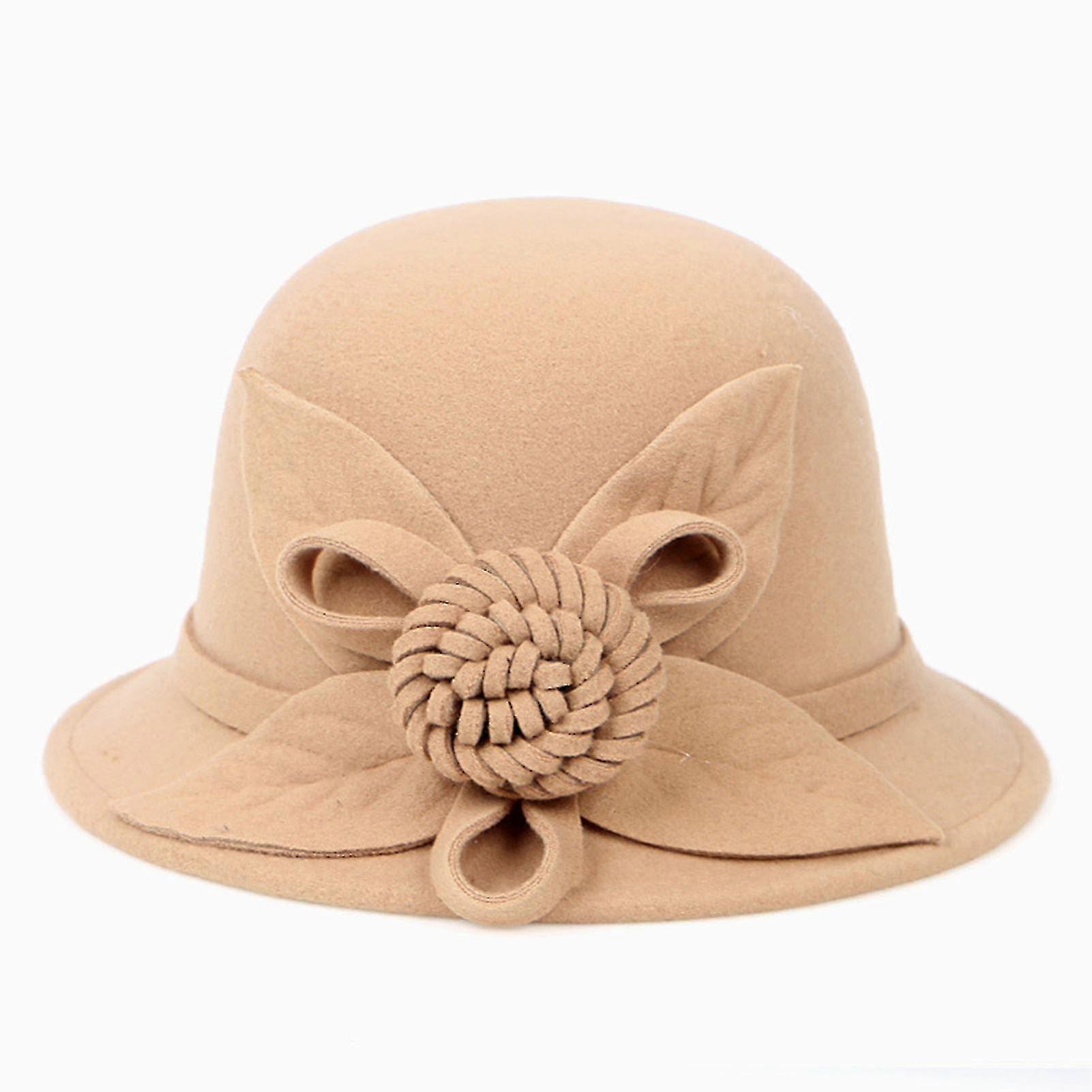 Retro Flower Et Hat Round Top Cappello caldo da donna per e