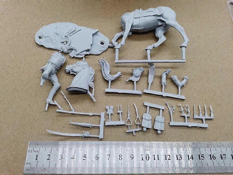 European Guard Cavalry Resin Figure 1/24 Model Kit Unpainted and Unassembled Toys