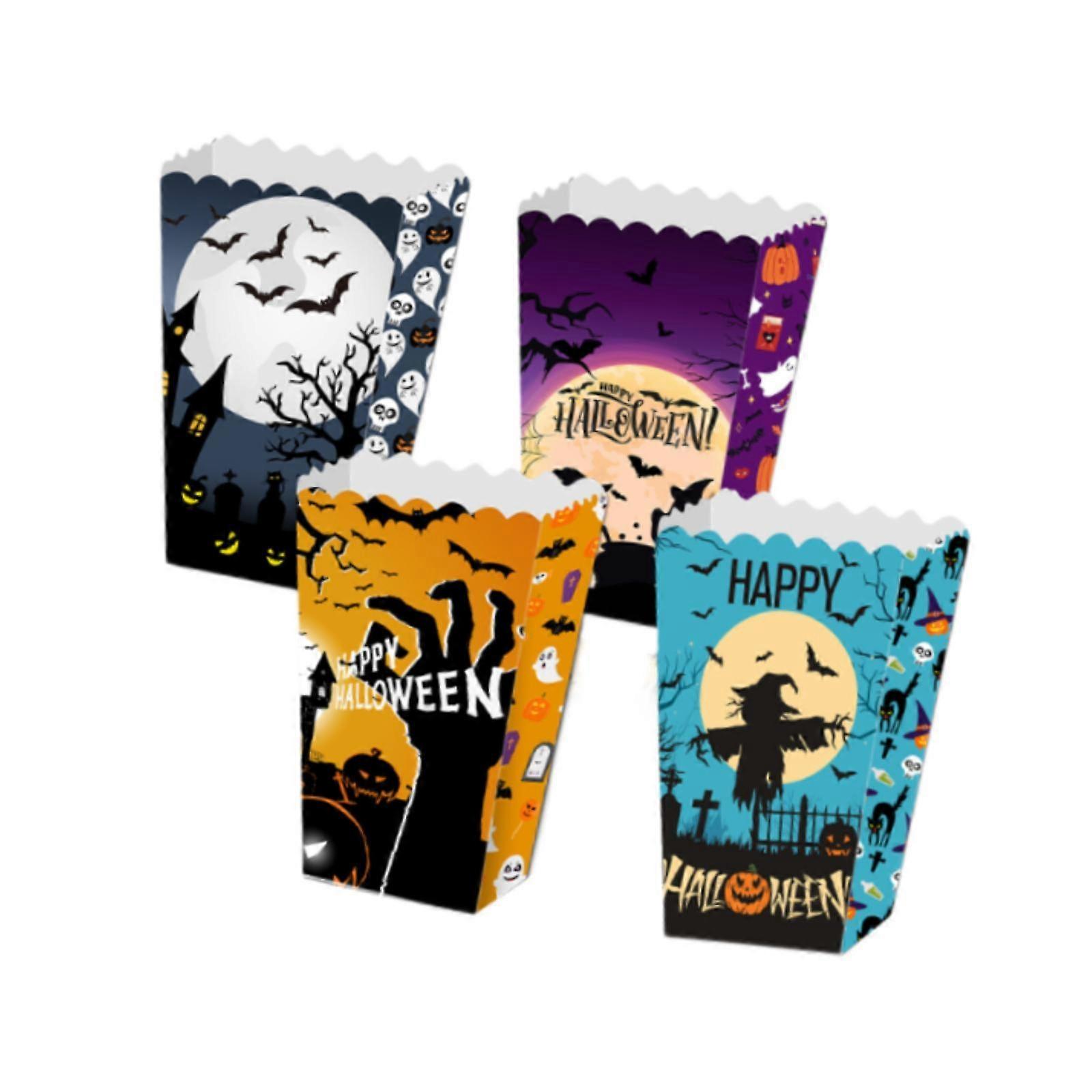 Halloween Popcorn Boxes Popcorn Buckets Decorations Party Popcorn Containers 4pcs
