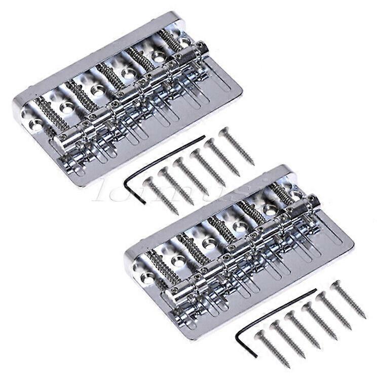 2 st 5-strängad gitarr stall för Fender Precision Bas delar Krom