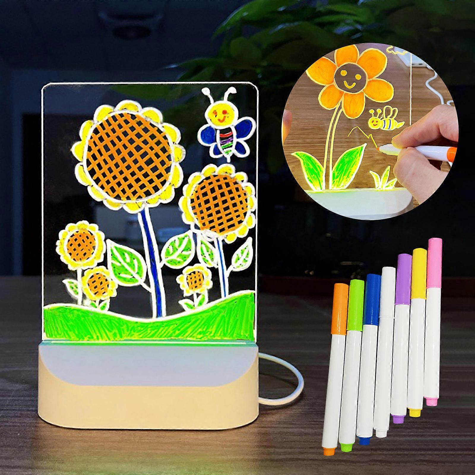 LED Writing Board With 7 Color Pens 2025 New Lighted Acrylic Illuminated Message Board Illuminated Board With Stand For Office Home And Christmas 10ml