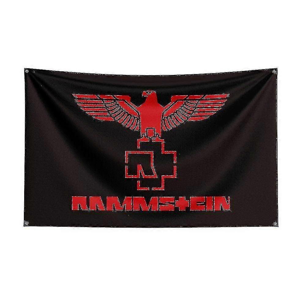 3x5ft Rammste روك باند العلم البوليستر الطباعة الرقمية الموسيقى تذكارات راية للديكور QIZ004Q