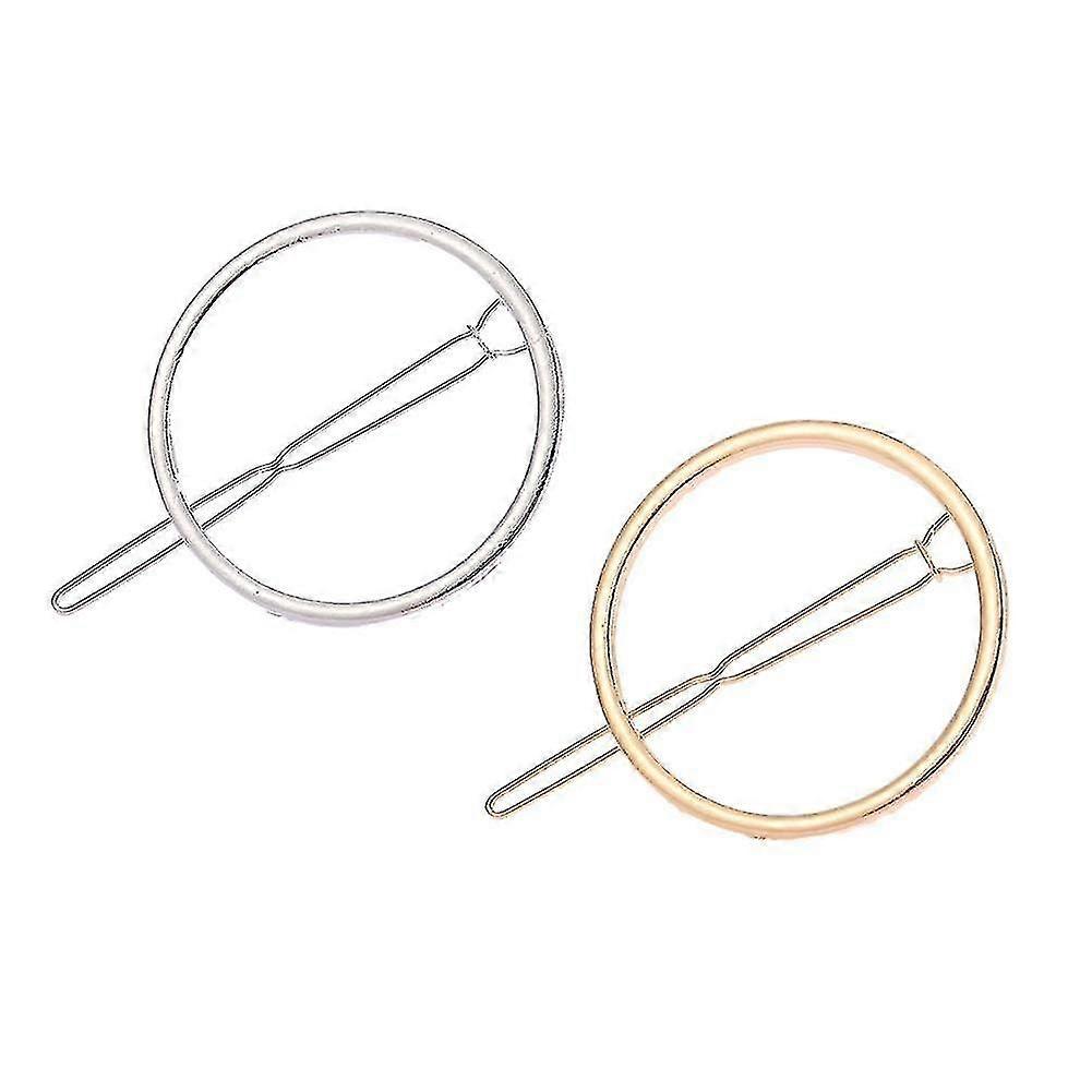 Anello cavo Cerchio rotondo Geometrico Metallo Clip Hairpin Ponytail Holder