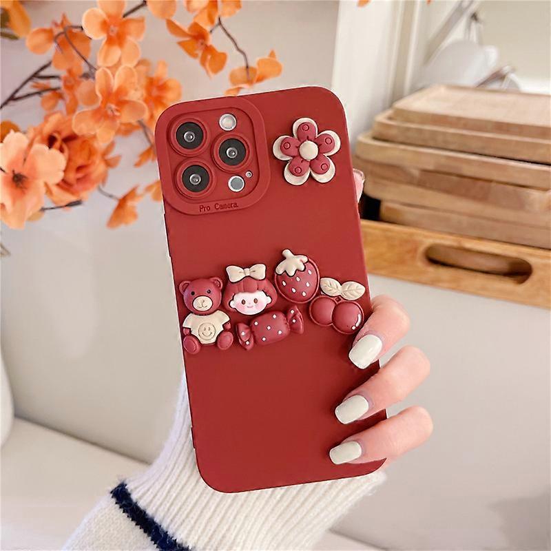 Three-dimensional cartoon pattern silicone phone case compatible with Iphone 13 pro max/12 pro/11/XR/XS/MAS