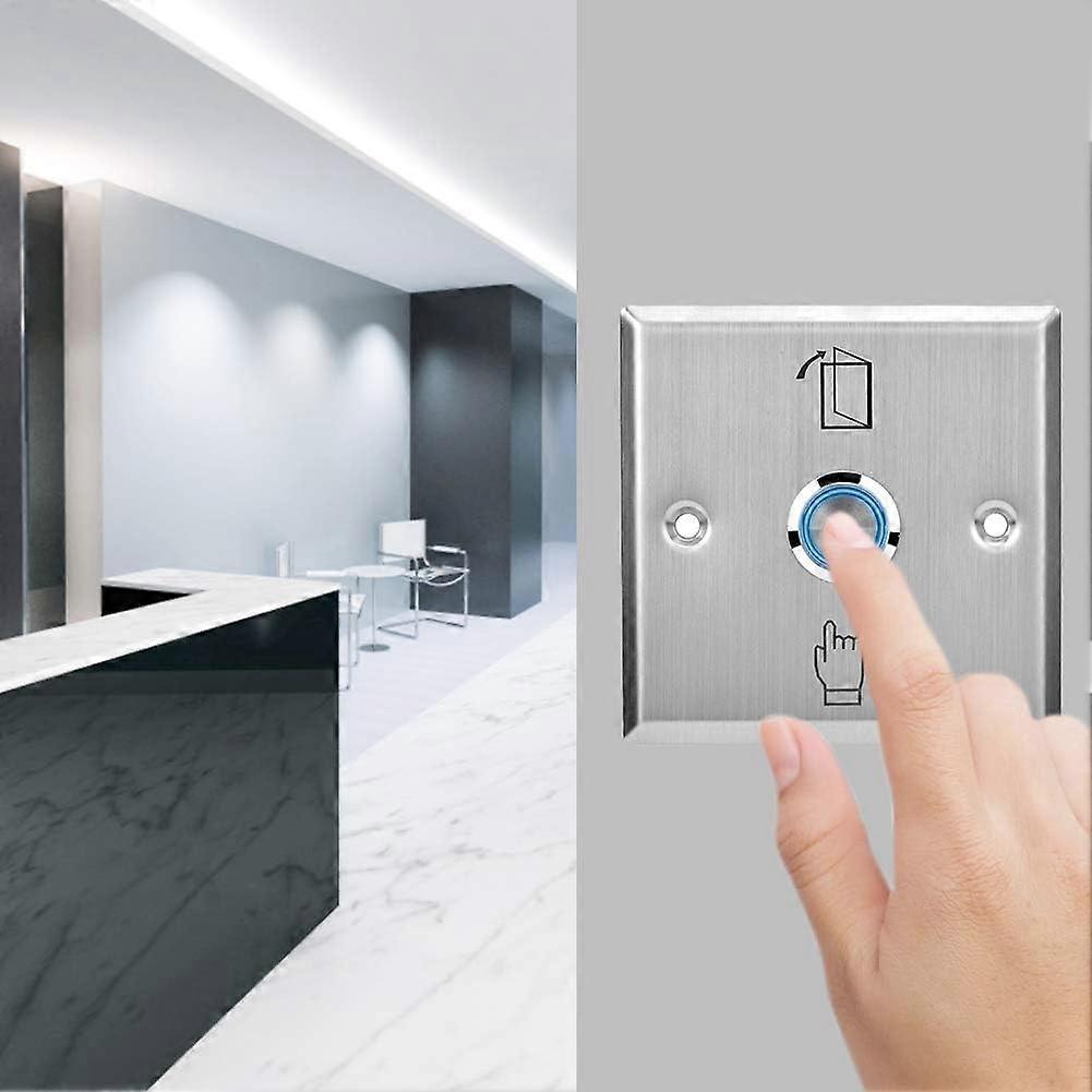 Door Access Control System Stainless Electric Steel Door Exit Button Door Push Button Switch With Indicator Light for Home