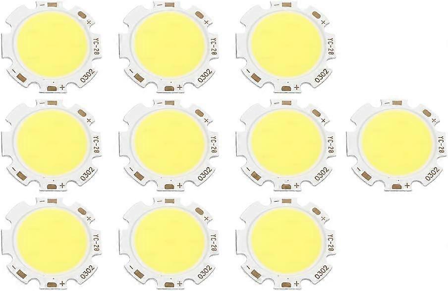 LED Bulbs -10pcs Round COB 3W High Power LED Chip Bulb Lamp Light Warm White/Natural White/White