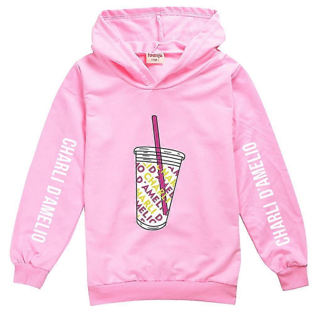 Bambini Ragazzi Ragazze Felpa con cappuccio Felpa con cappuccio Casual Jumper Pullover Top (Rosa)
